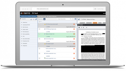 screenshot of Exterro E-Discovery Software Suite